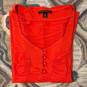 Banana Republic orange stretch long sleeve blouse
